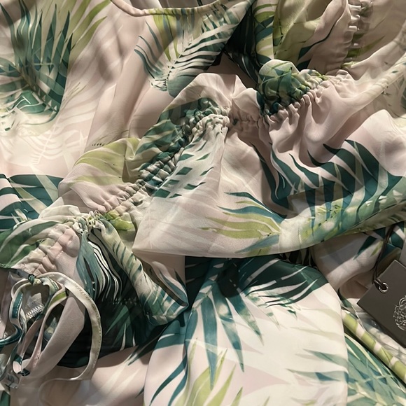 Vince Camuto Rouched Chiffon Palm Blouse - Picture 2 of 6